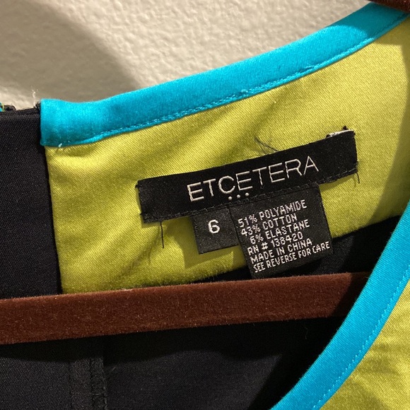 Etcetera Bodycon Sheath Dress Colorblock Dress Contrast Piping Sheath Mini 6 - Picture 3 of 4